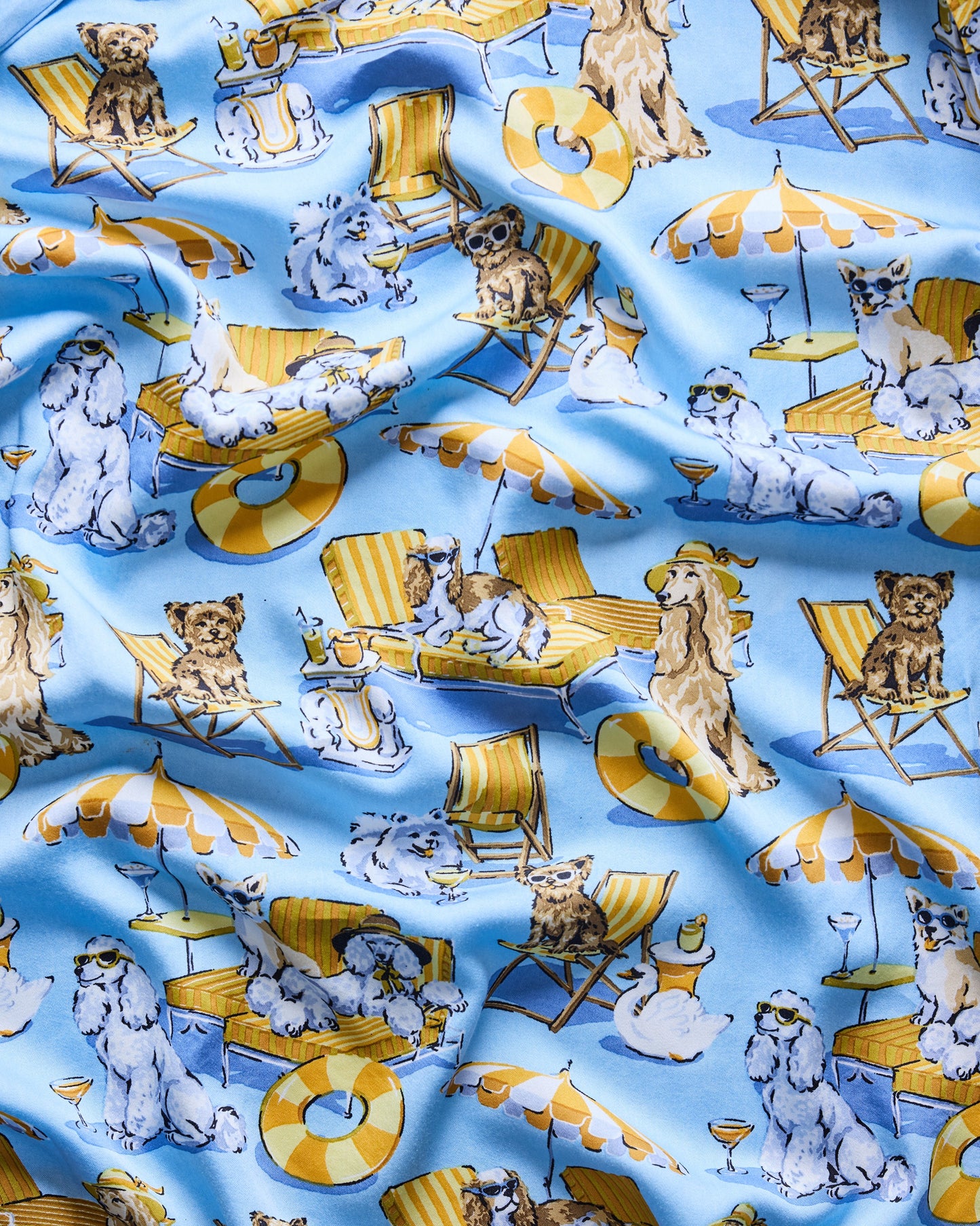 Wildest Dreams Eco Satin Pajamas in Palm Royale Pooches