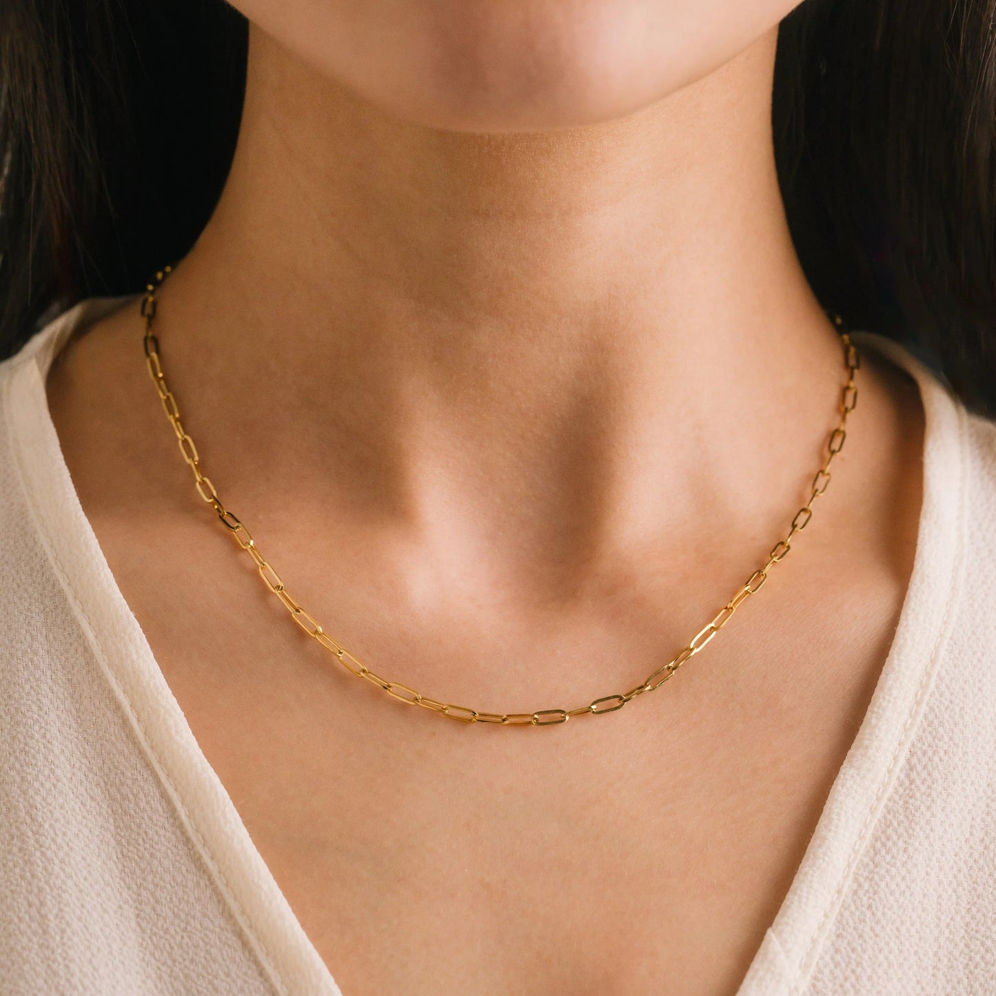 Paperclip Necklace in Gold