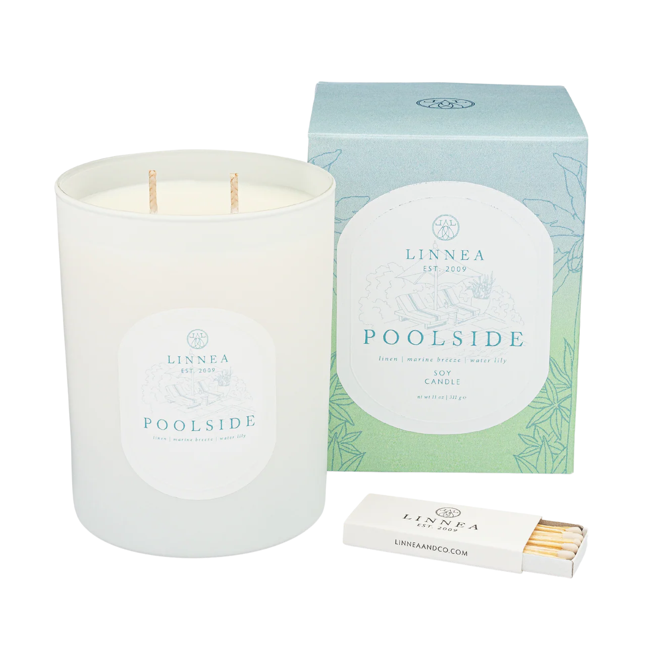 Linnea Poolside 2-wick Candle