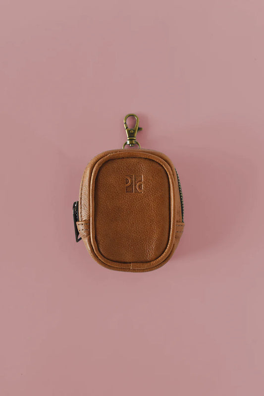 GR Pouch Charm in Pebbled Cognac