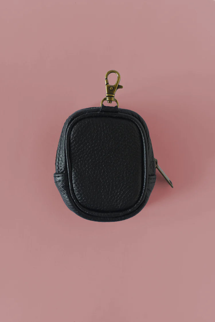GR Pouch Charm in Pebbled Black