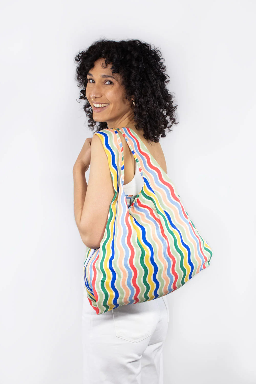 Reusable Bag in Rainbow Waves