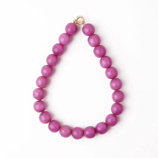 Iris Large Resin Bead Necklace in Purple