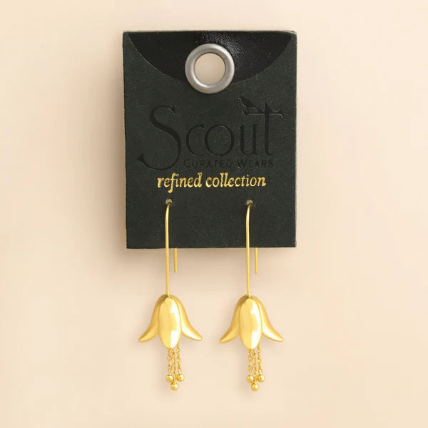 Refined Icon Lily Drop Earrings in Gold