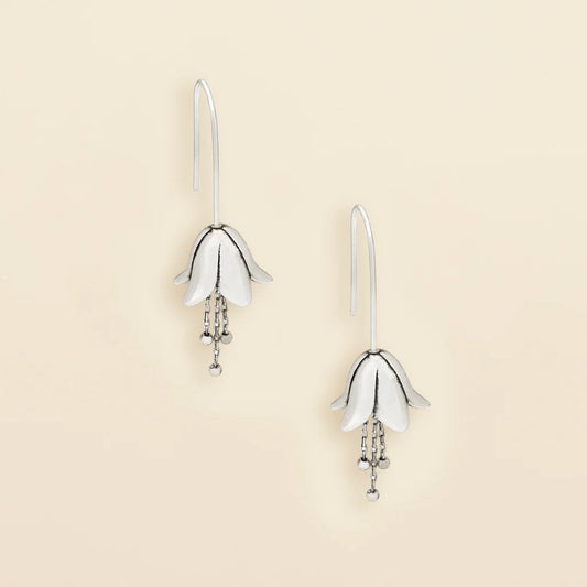 Refined Icon Lily Drop Earrings in Silver
