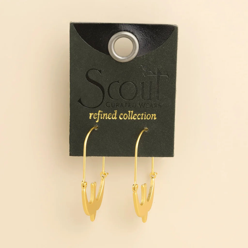 Refined Icon Swallow Hoop Earrings in Gold