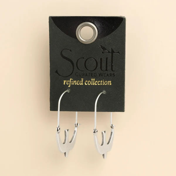 Refined Icon Swallow Hoop Earrings in Silver