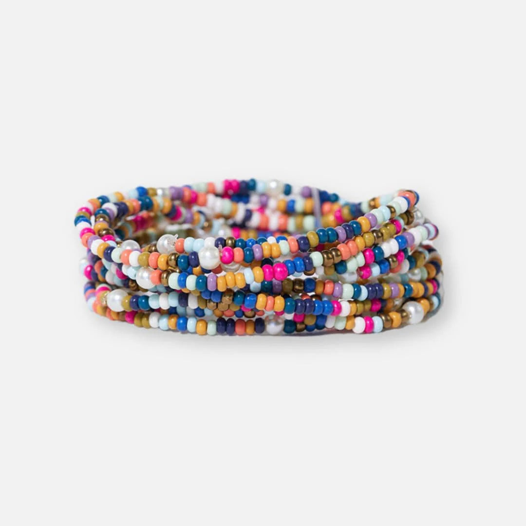 Sage Carded Bracelet Stack in Confetti Multicolor