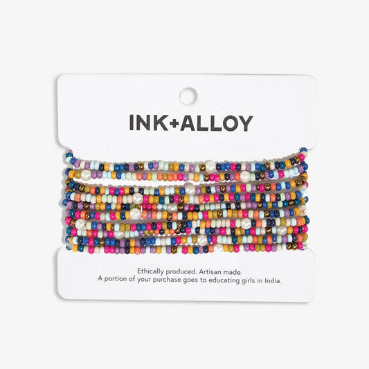 Sage Carded Bracelet Stack in Confetti Multicolor