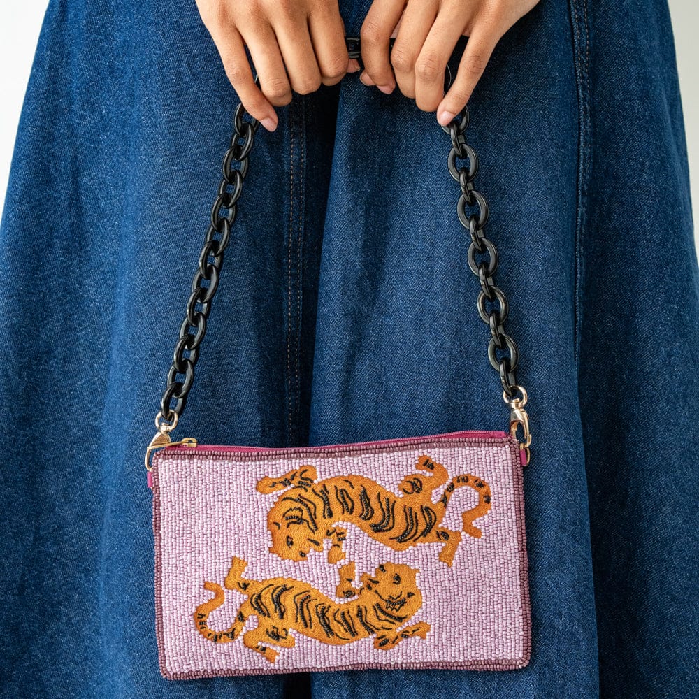 Elenor Beaded Tiger Bag