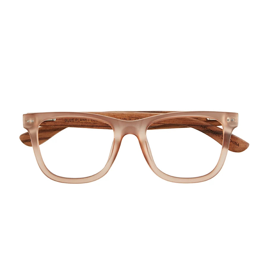 Seaglass Readers in Matte Brown and Zebra Wood