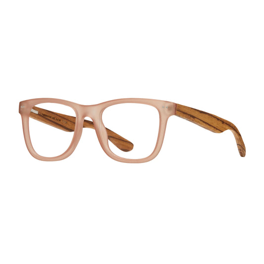 Seaglass Readers in Matte Brown and Zebra Wood