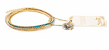 Sparkle & Shine Rhinestone Bracelet Trio - Caribbean Blue Opal/Gold