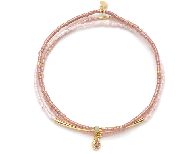 Tonal Chromacolor Miyuki Bracelet Trio - Blush/Gold