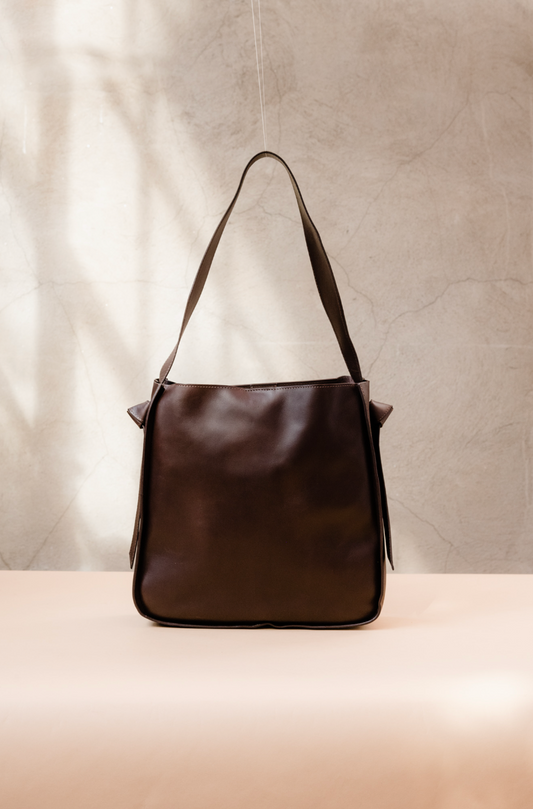 Addison Knotted Tote in Chocolate