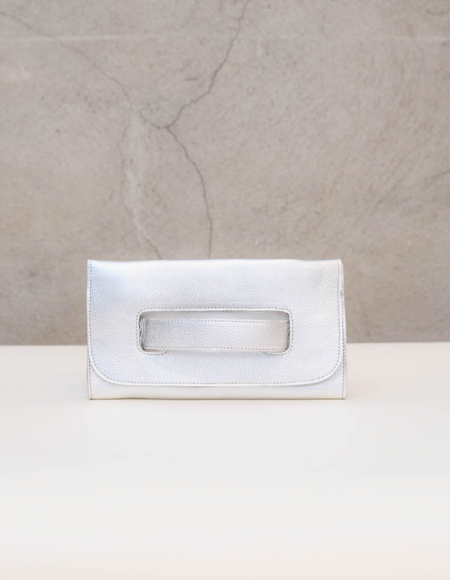 Mare Handled Clutch in Silver