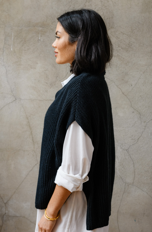 Ingrid Sweater Vest in Black