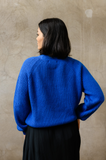 Rowan Rib Crew Sweater in Cobalt Blue