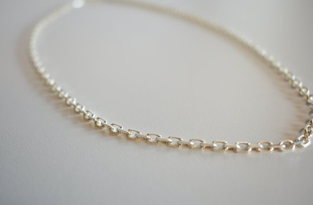 Textured Chain Necklace in Silver