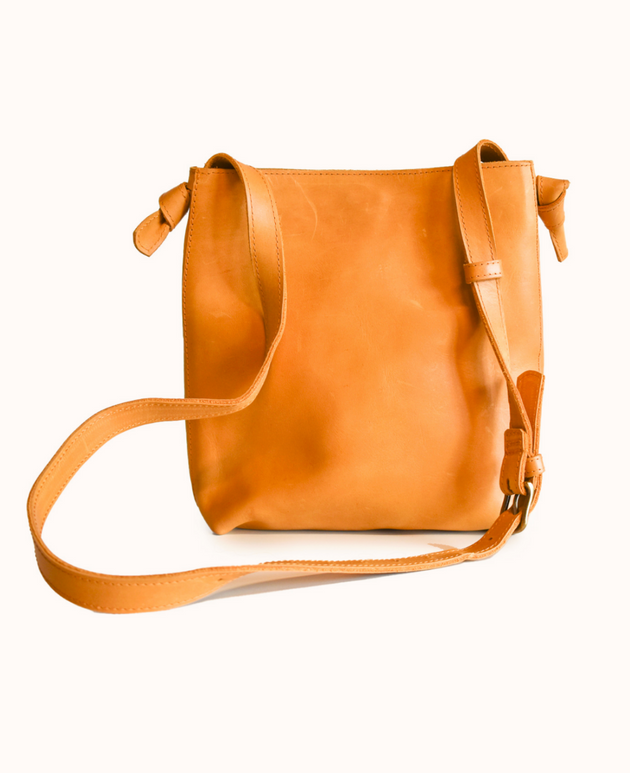 Cait Knotted Crossbody in Cognac