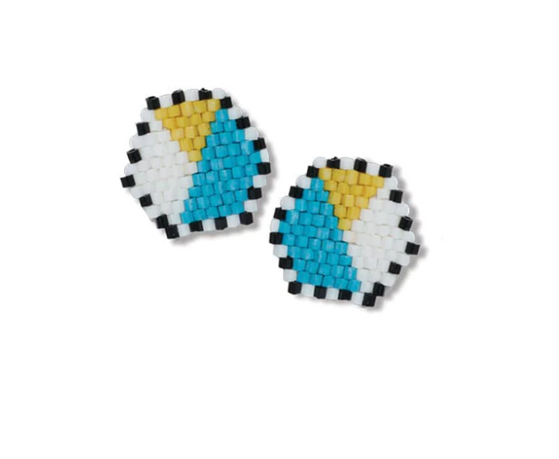 Casey Hexagon Post Beaded Earrings Amalfi