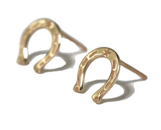 Alice Horseshoe Brass Post Earrings Brass