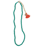 Hayden Solid Single Strand Crystal Necklace With Tassel Turquoise