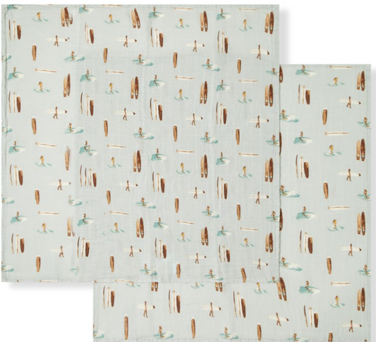 Burp Cloths in Vintage Surf