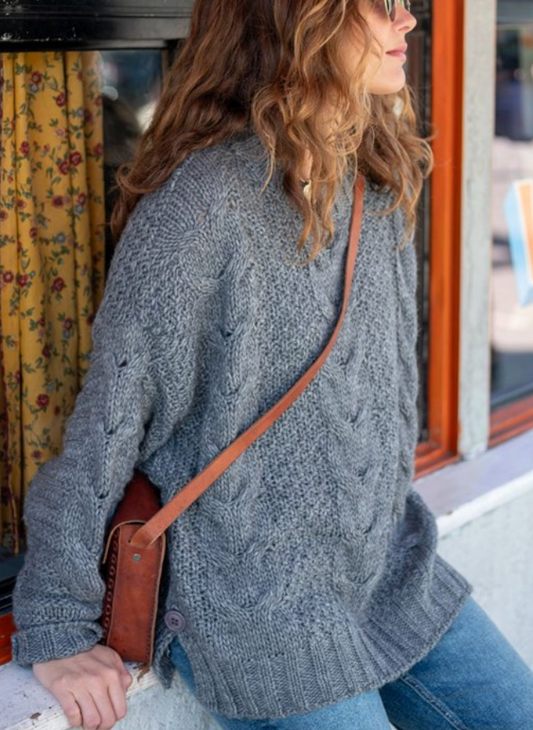 Topanga Cable Sweater in Anchor