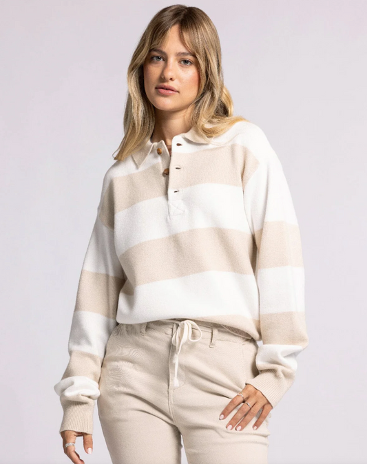 Rugby Sweater in Ivory Tan