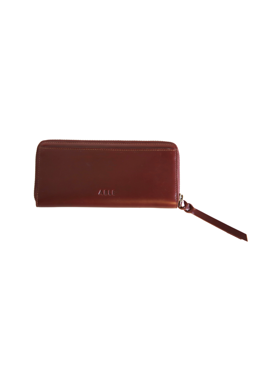 Helina Large Zip Around Wallet in Wine