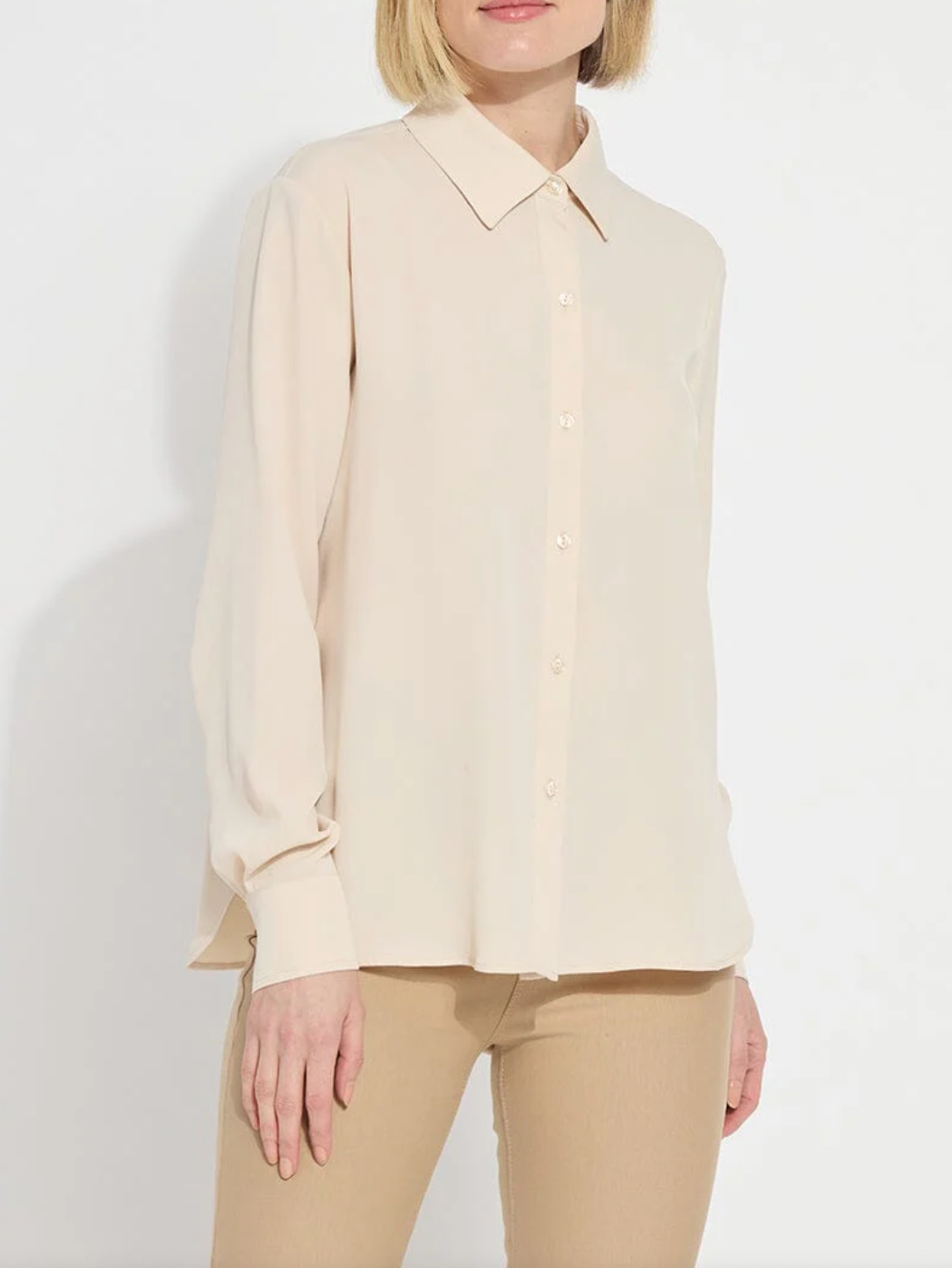 Parker Button Down in Light Almond