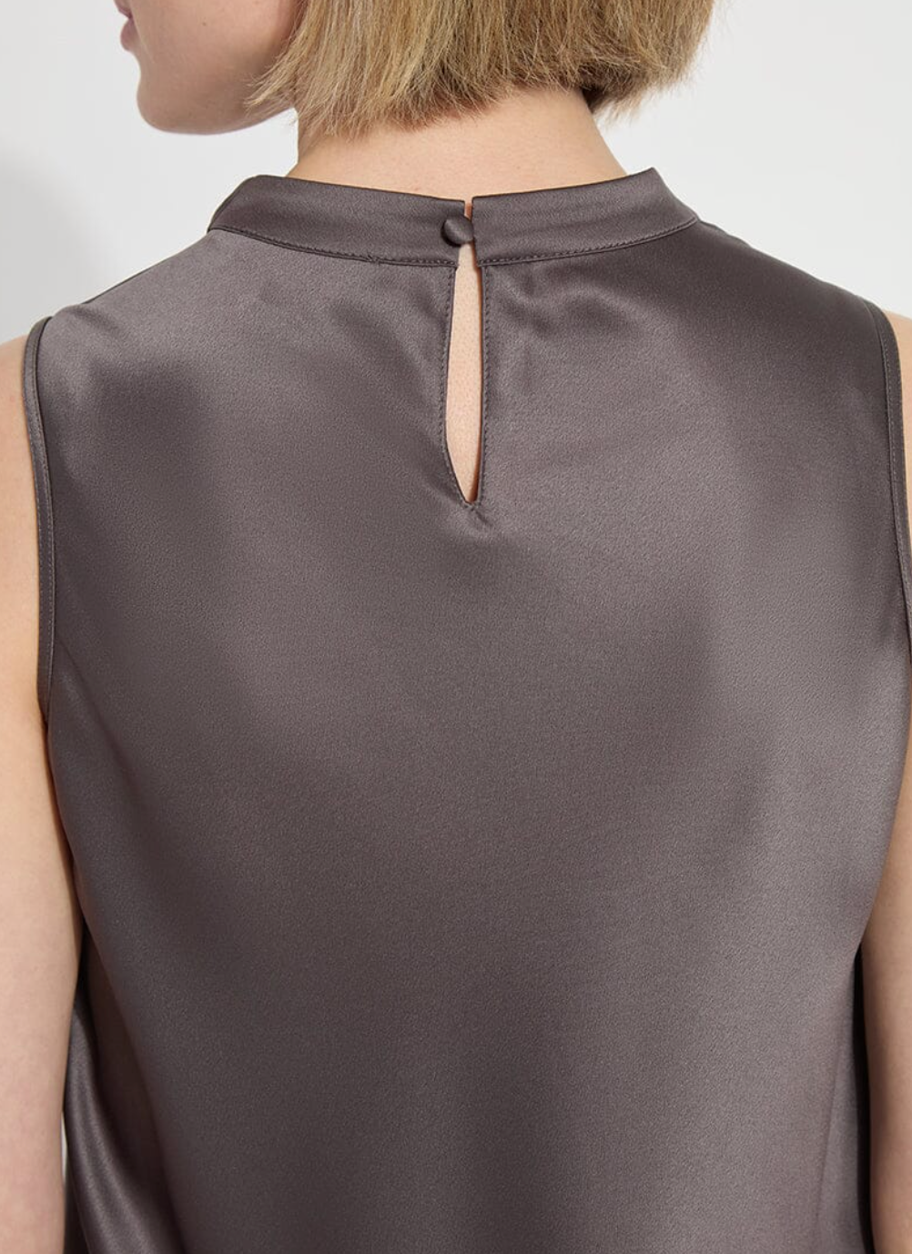 Justine Draped Mock Neck Gray Ash