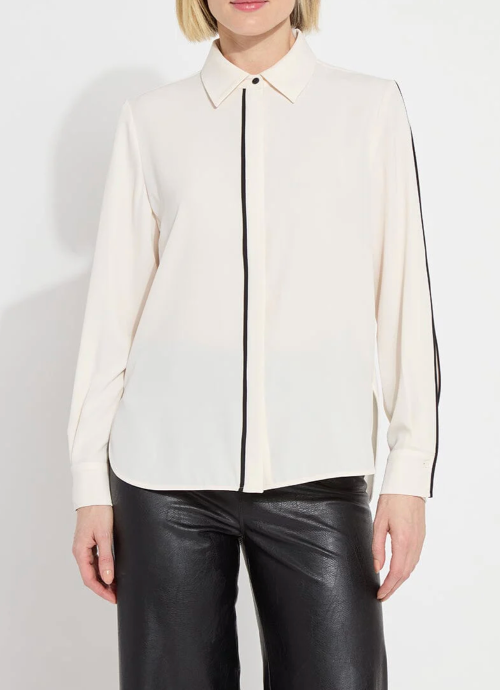 Luna Blouse With Pleated Sleeves in Chalk