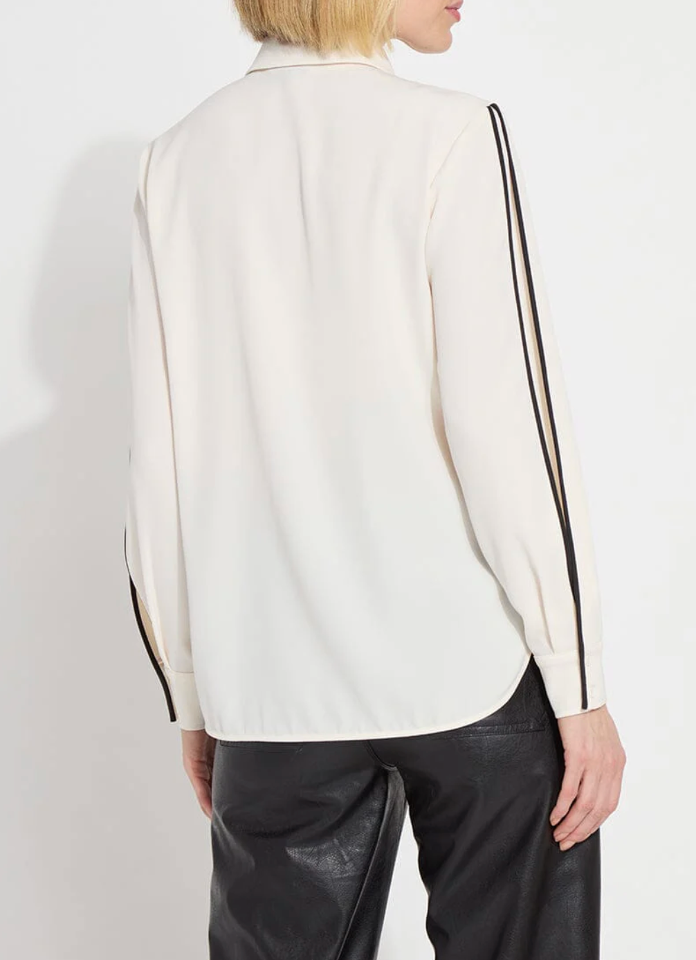 Luna Blouse With Pleated Sleeves in Chalk