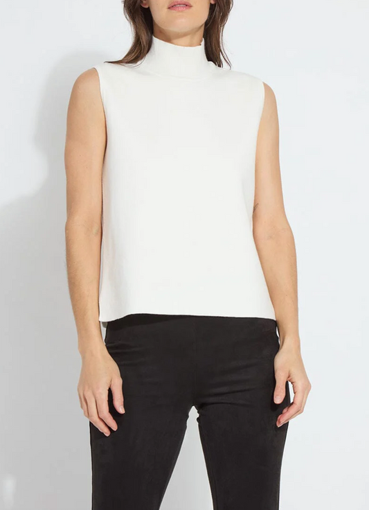 Gianna Knit Turtleneck Top in Snow White