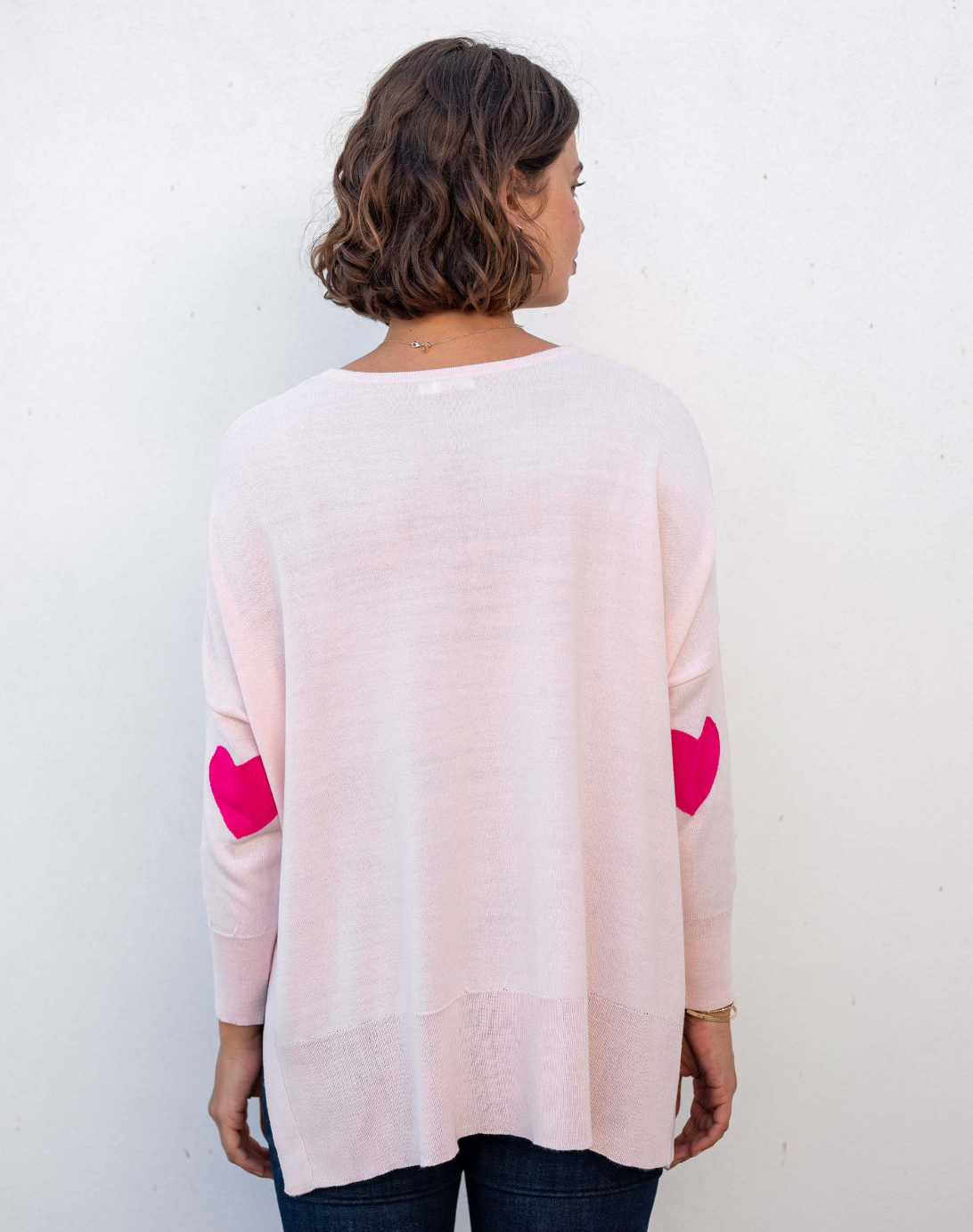 Amour Sweater with Heart Patch in Rose AMOUR Motto