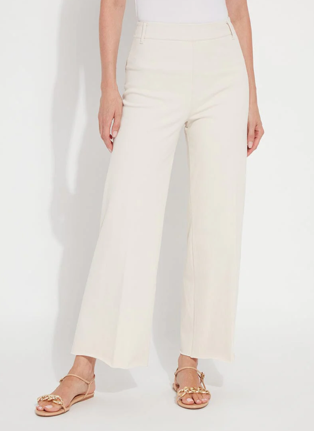 Erin Hi-Waist Wide Leg Denim in Oat