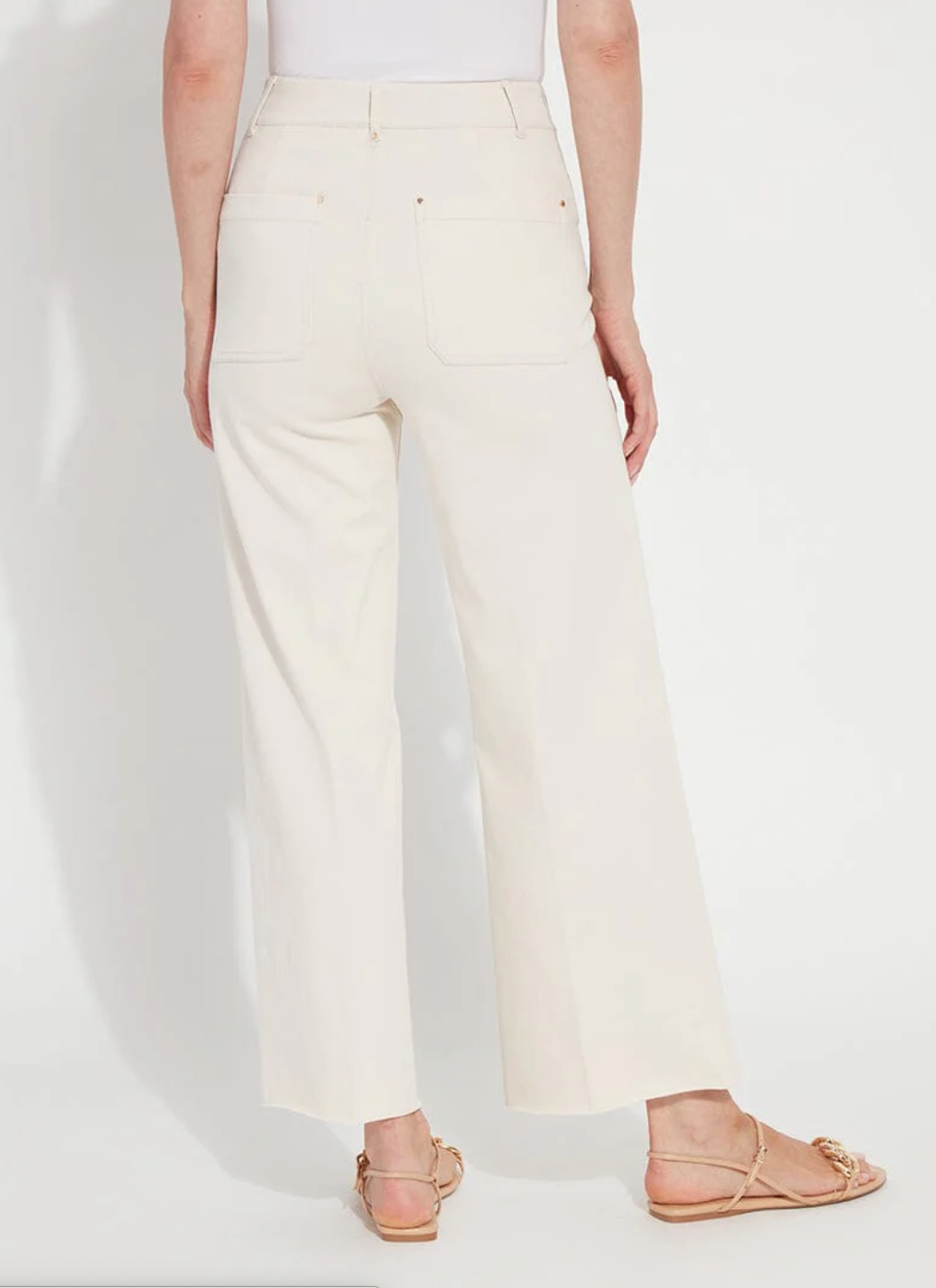 Erin Hi-Waist Wide Leg Denim in Oat