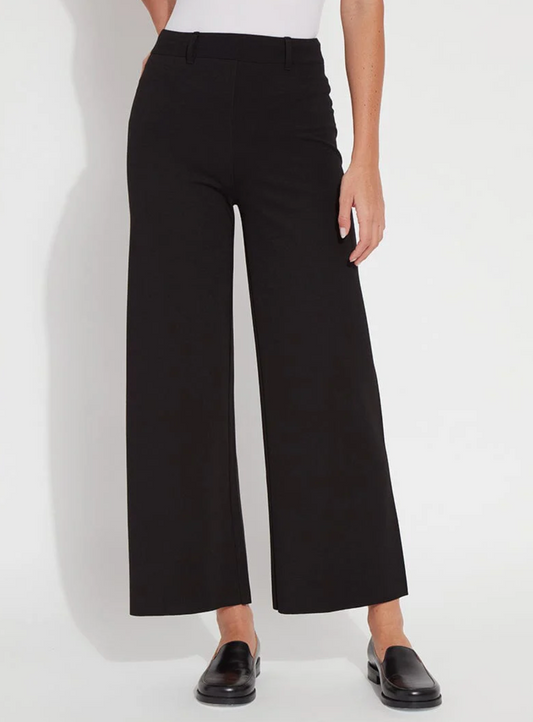 Erin Hi-Waist Wide Leg Ponte in Black