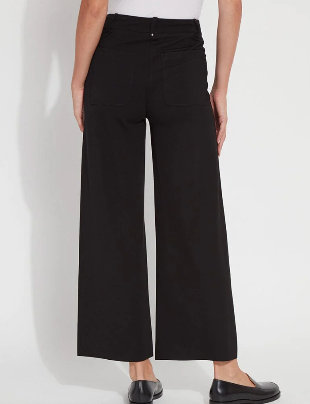 Erin Hi-Waist Wide Leg Ponte in Black