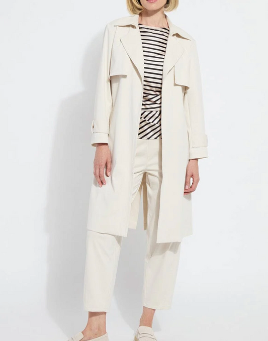 Cordelia Cotton Trench Coat in Oat