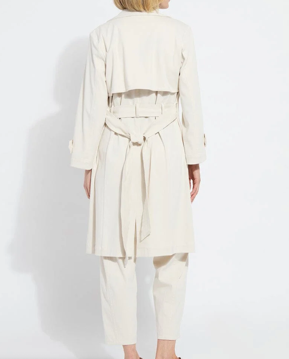 Cordelia Cotton Trench Coat in Oat