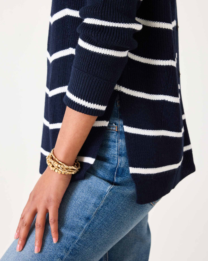 Camden Sweater in Navy + White Stripe