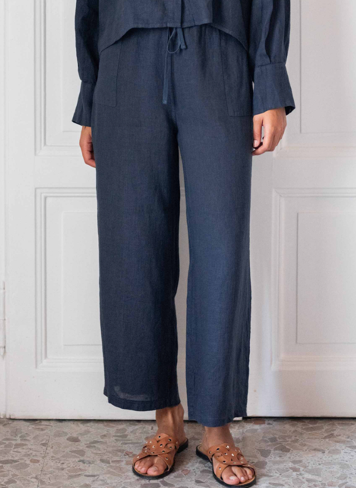 Hermosa Drawstring Pant in Navy