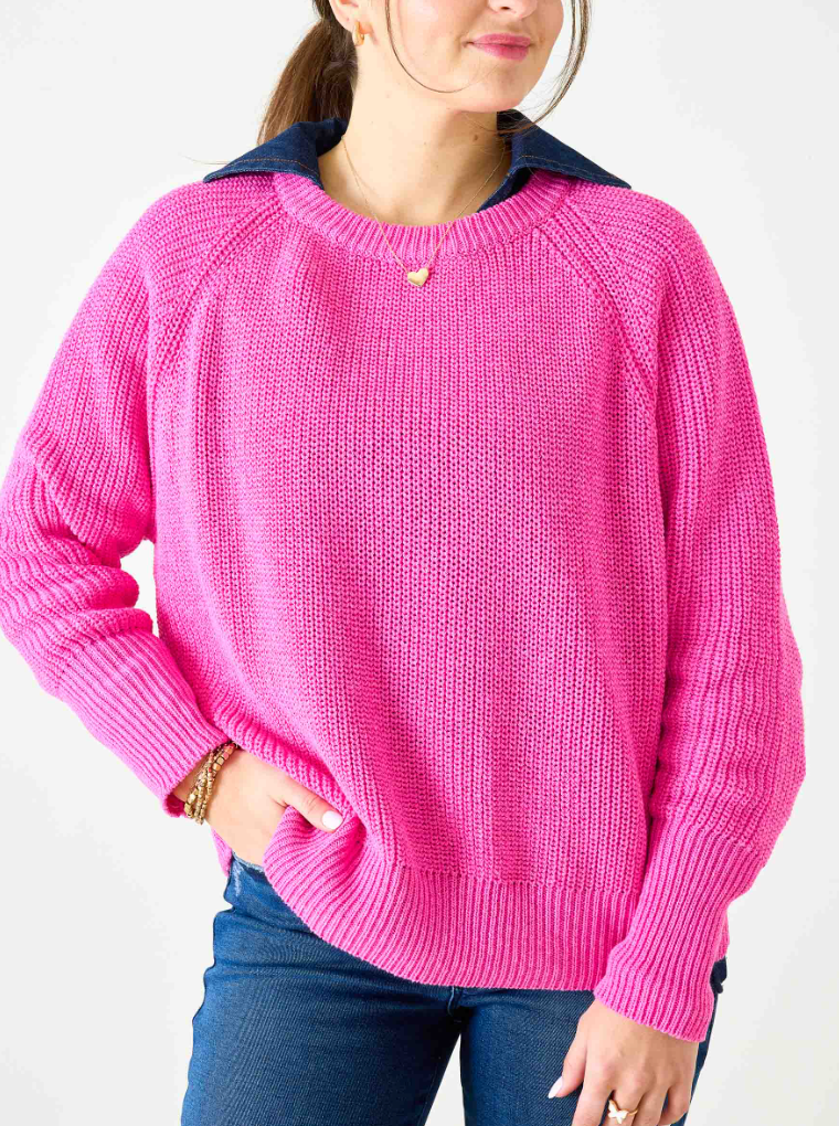 Salty Cotton Crewneck in Pink