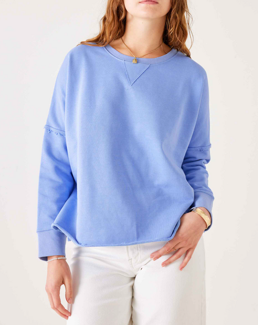 Soft + Frenchie Crewneck in Peri Blue