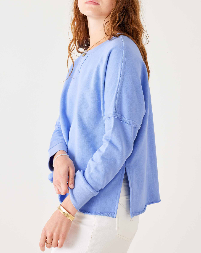 Soft + Frenchie Crewneck in Peri Blue