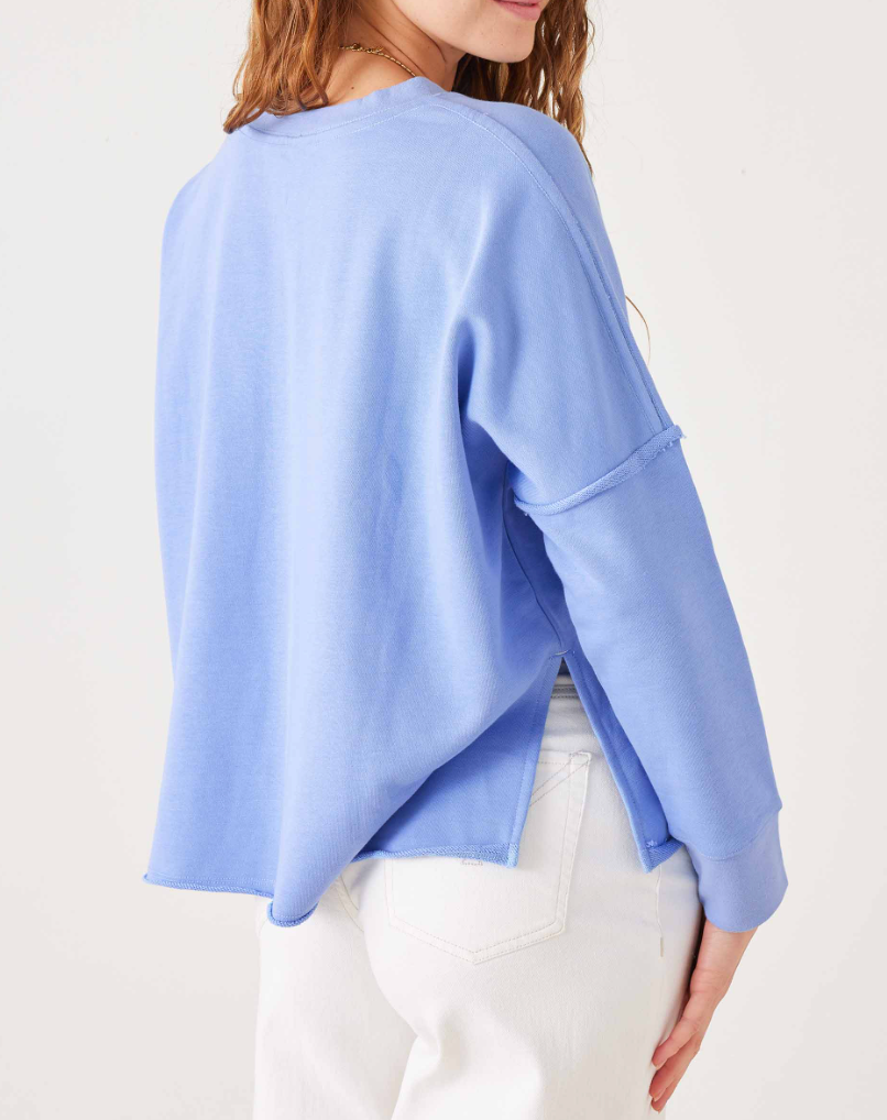 Soft + Frenchie Crewneck in Peri Blue