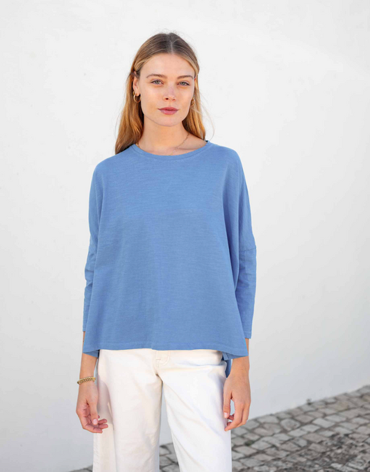 Catalina Slub Tee in Azure